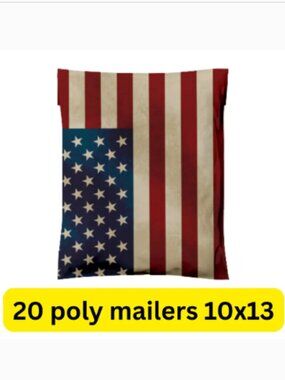 20 American Flag Poly Mailers 10x13